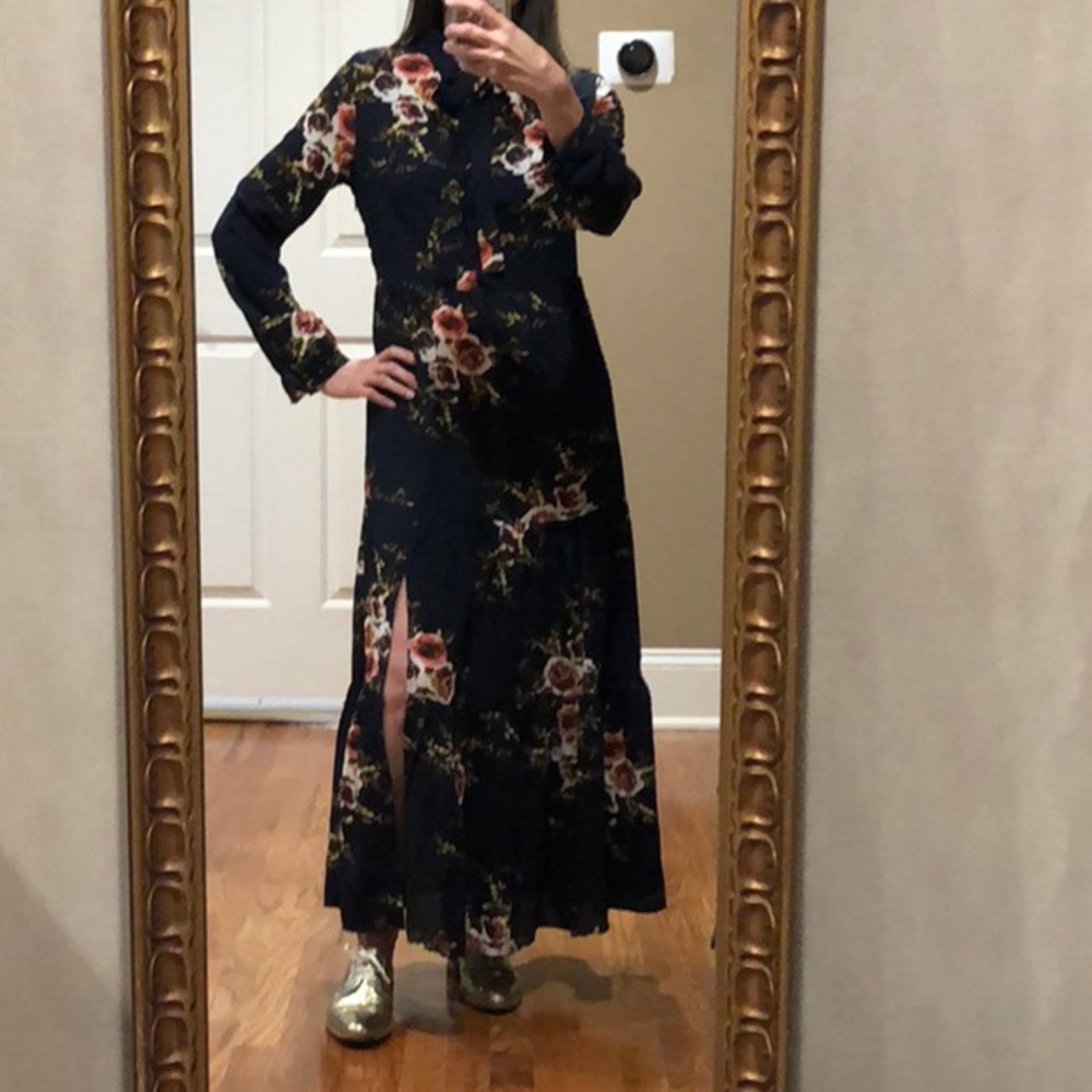 Goa navy floral maxi dress from Paris